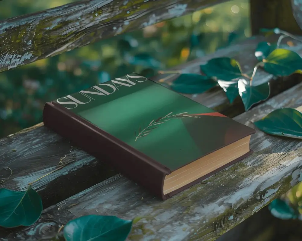 hardcover-book-mockup-on-wooden-bench-with-natural-greenery-background-nature-theme