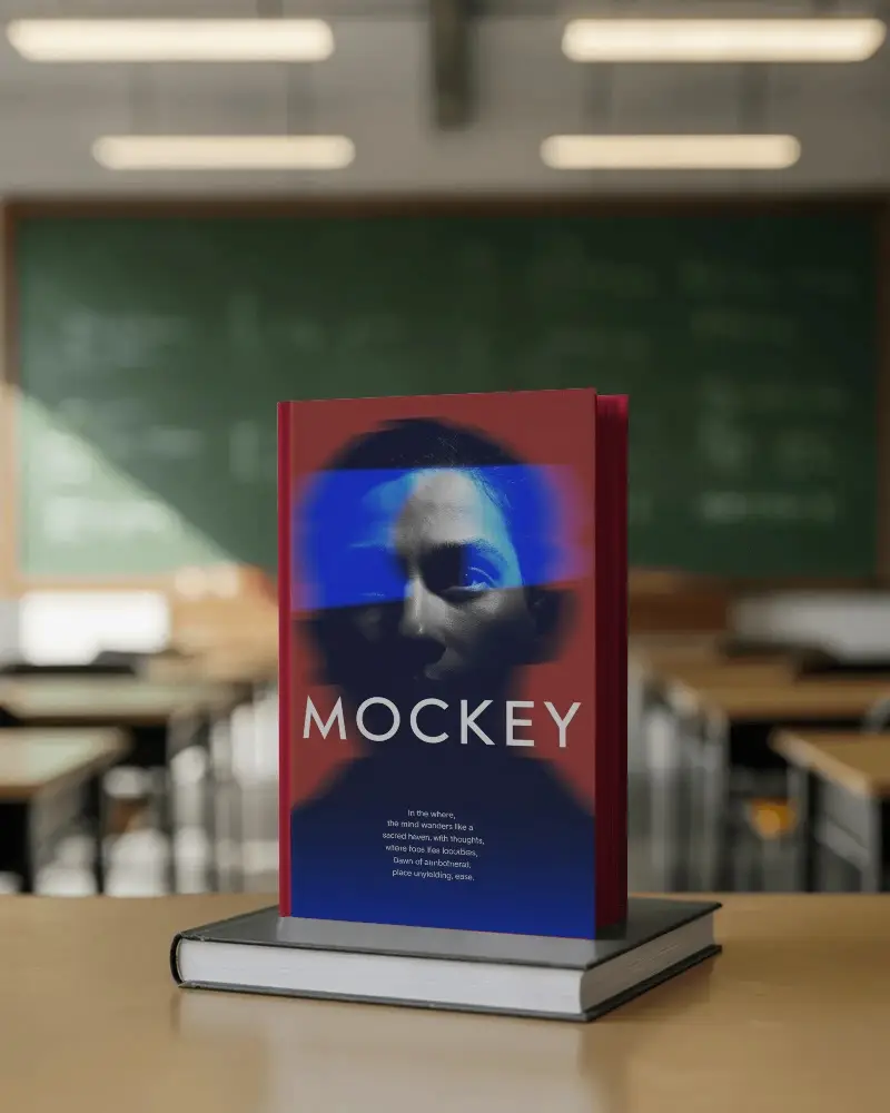 blank-hardback-bookstanding-on-another-flat-on-wooden-table-education-theme-background