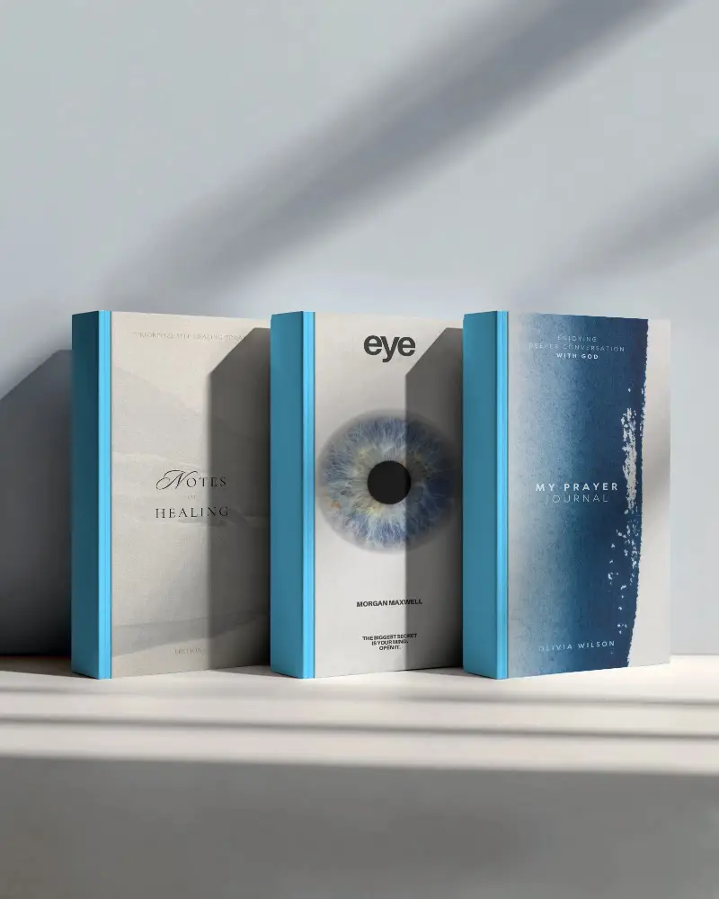 Set Of Three Blank Hardcover Books Display Mockup For Authors And Designers