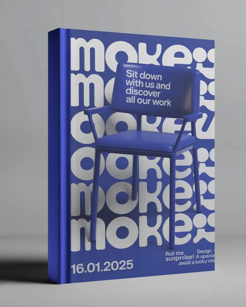 Hardcover Book Mockup For Professional Presentation With Texture And Clean Background Studio Shot