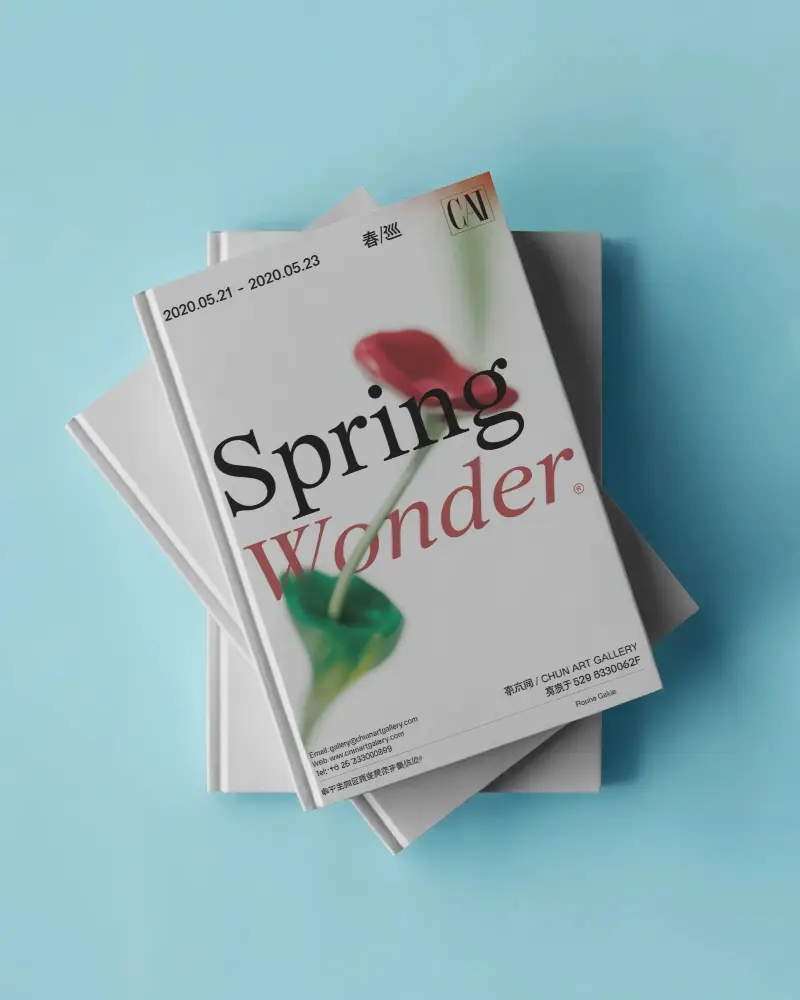 Hardcover Book Mockup Overlapping Books On A Solid Color Background Layout