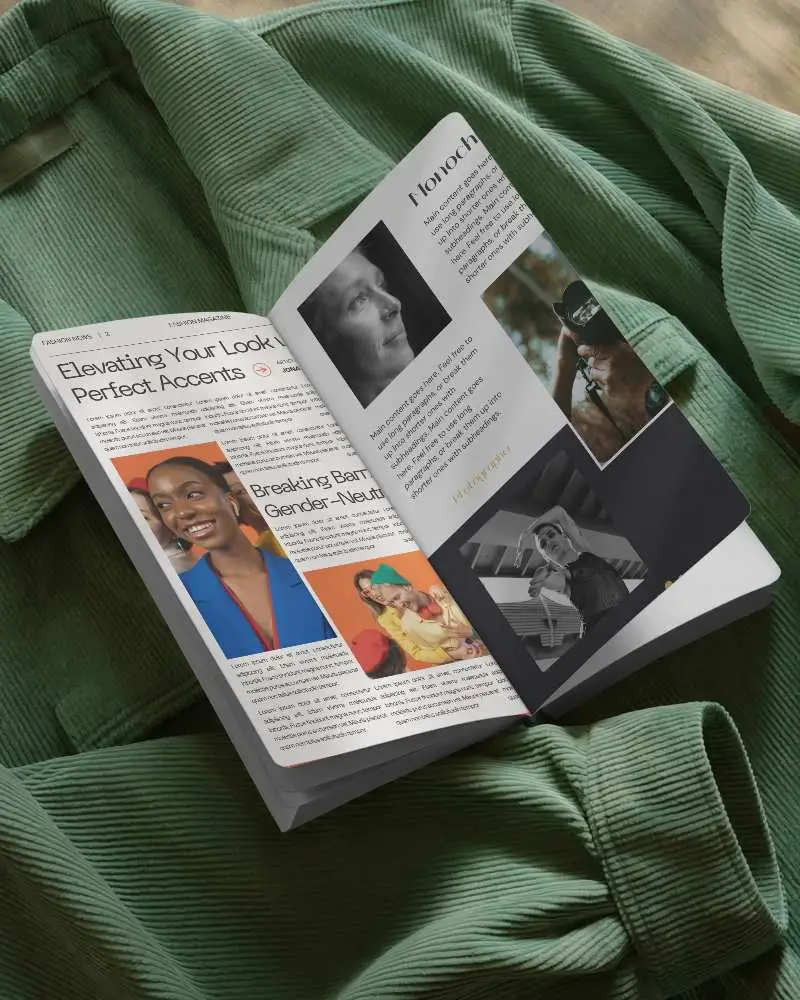 High Quality Book Mockup Display Open Layout On Textured Fabric Background For Marketing