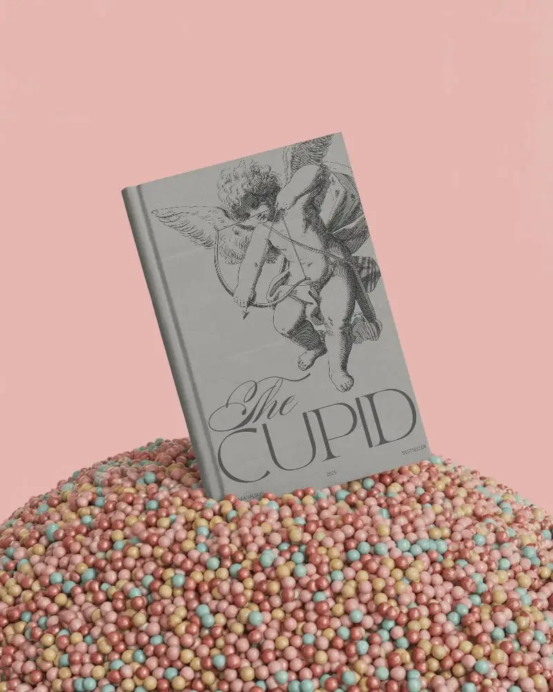 Hardcover Book Mockup Standing Upright On Sphere Texture Background Perfect For Display