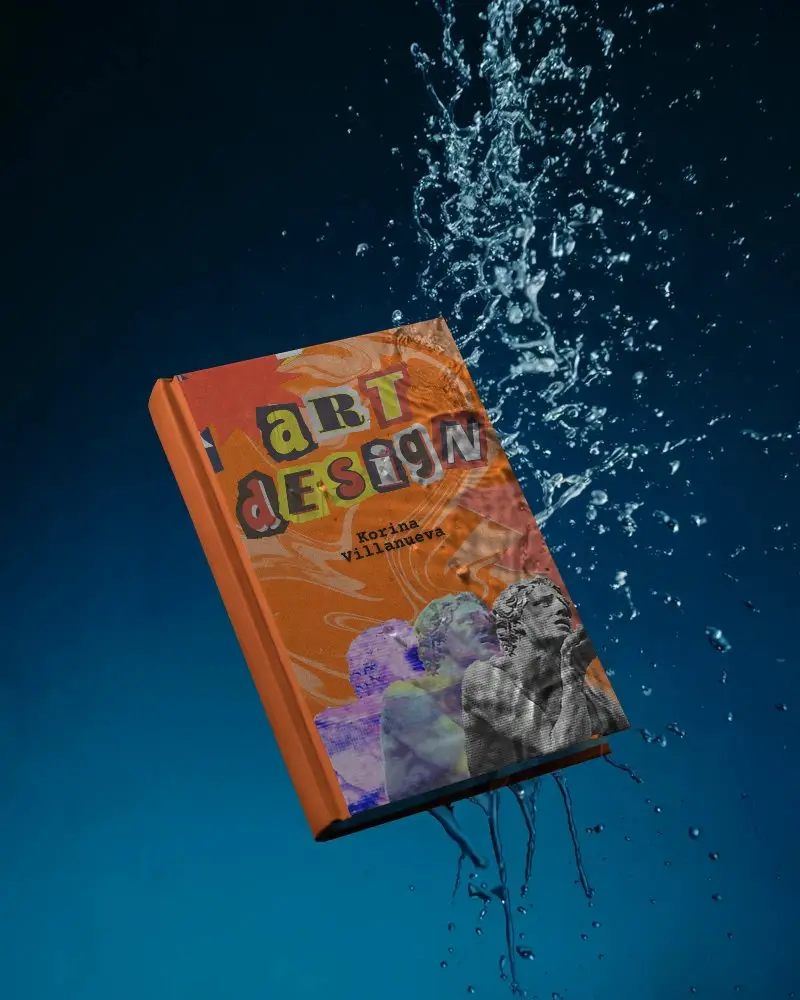 Hardcover Book Mockup With Water Splash In High Resolution For Design