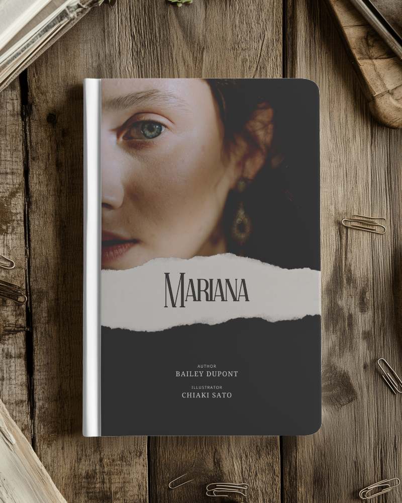 Rustic Book Mockup On Wooden Surface With Soft Light And Paper Clips Cozy Setup