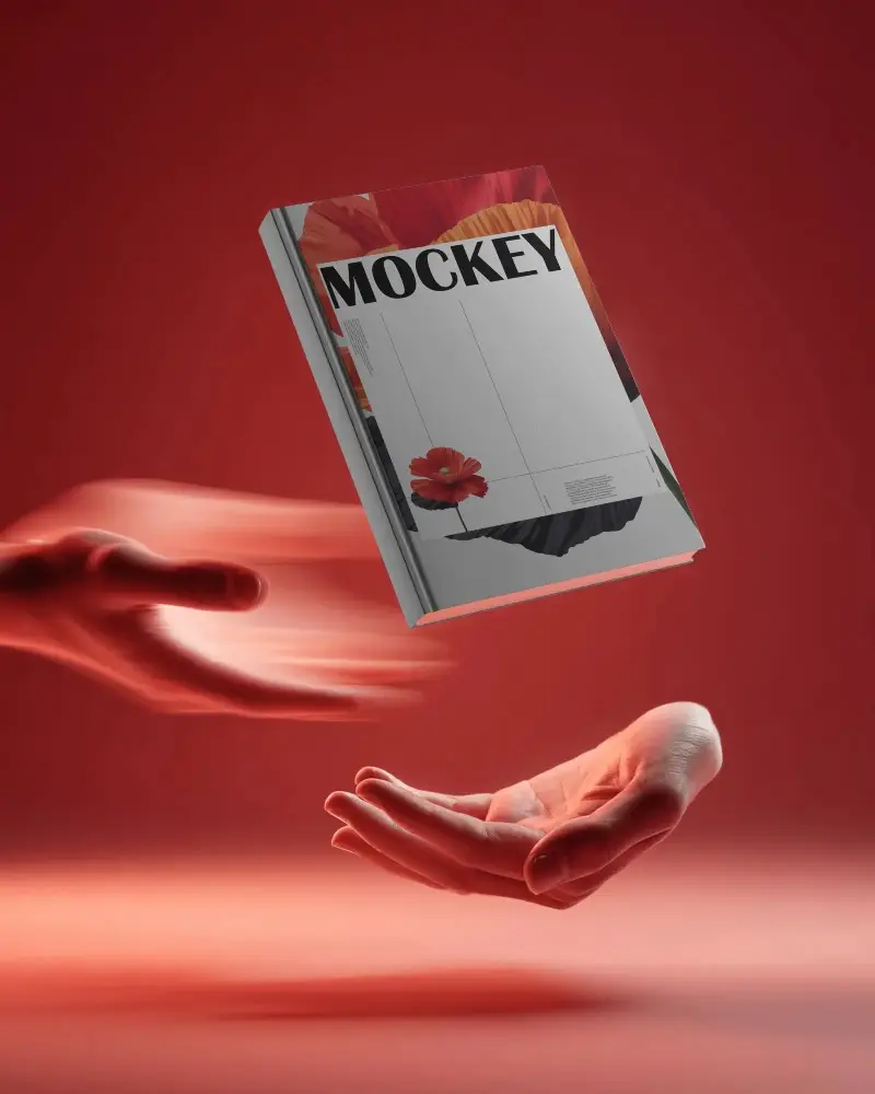 Elegant Floating Hardcover Book Mockup With Clean Minimalist Design For Authors Publishers