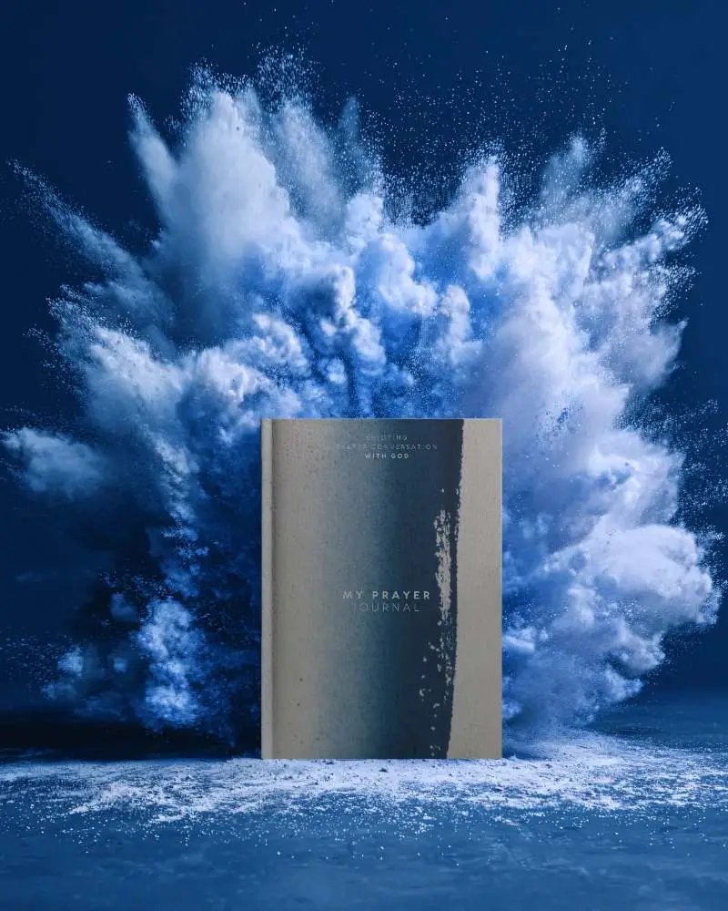 Hardcover Book Mockup With Dynamic Powder Explosion Background For Design Presentation