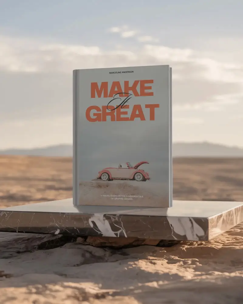 Premium Hardcover Book Mockup With Simple Plain Cover Desert Sandscape Background