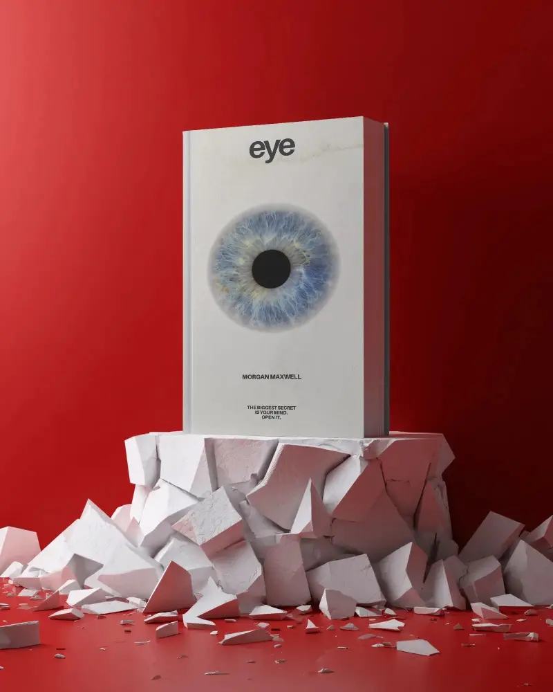 Realistic Book Mockup Standing On Shattered Stone Podium For Bold Design Showcases