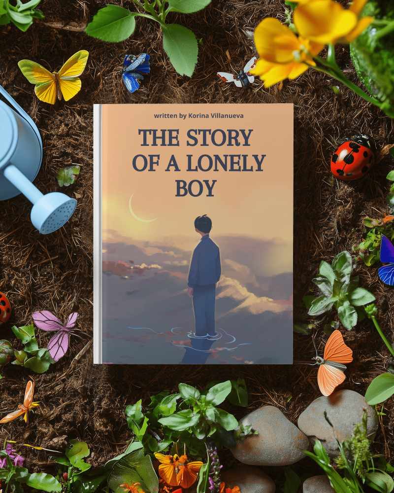 Nature Inspired Book Mockup With Butterflies And Flowers In Garden Like Environment