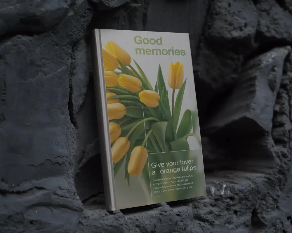 Hardcover Book Mockup On Textured Rock Wall Background For Creative Design Showcase