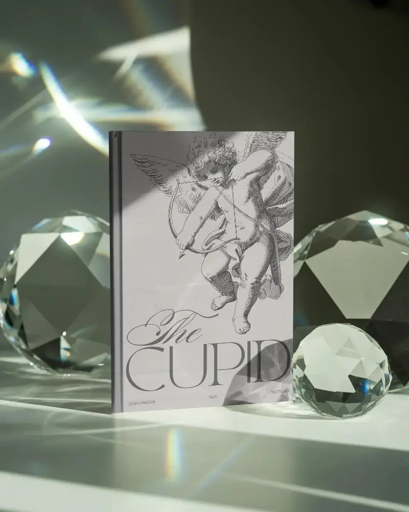 Hardcover Book Mockup With Crystal Elements For Luxury Branding And Marketing Presentation