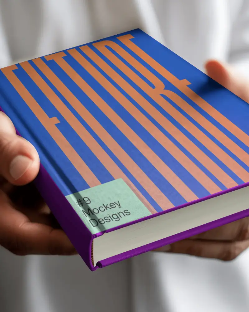 Hardcover Book Mockup For Branding And Publishing Presentations Handheld