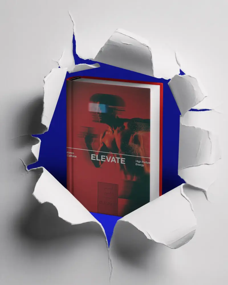 Hardcover Book Mockup With Torn Paper Background For Creative Cover Showcase