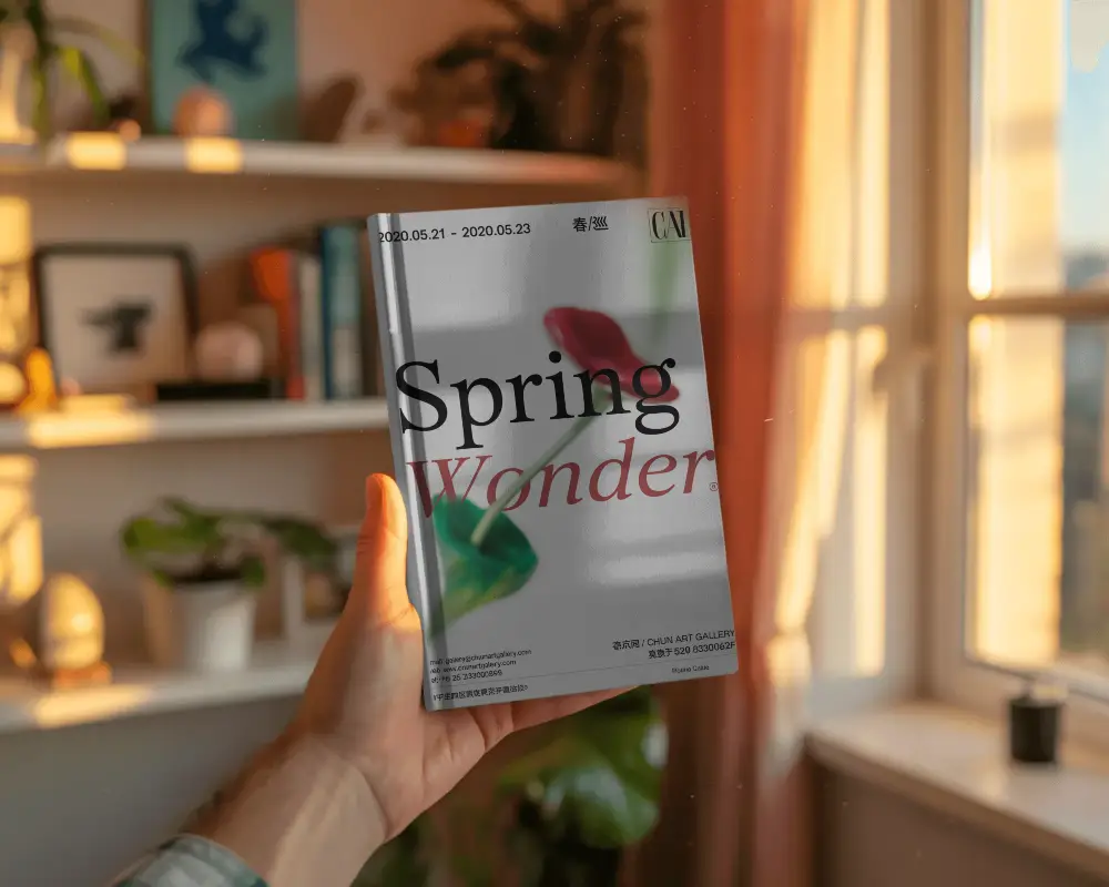 Realistic Book Mockup With Minimalist Cover In Natural Window Light