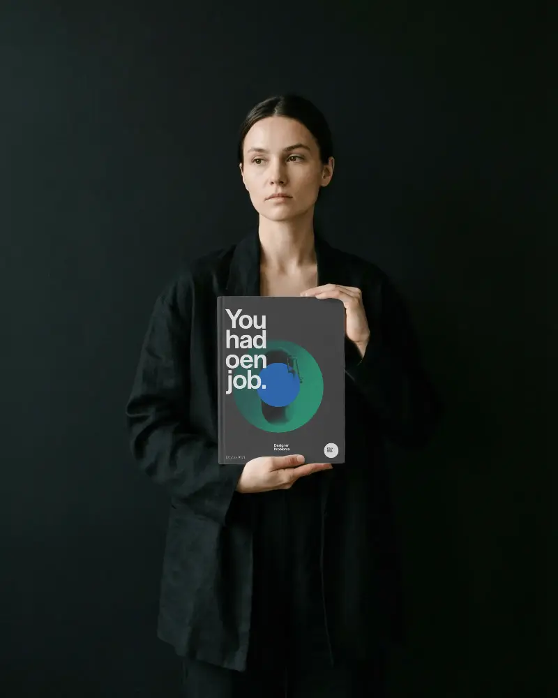 Woman Holding Hardcover Book Mockup For Publishing And Design Presentation