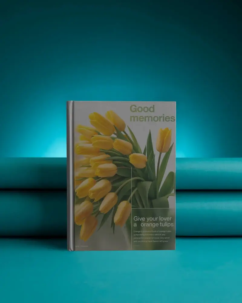Hardcover Book Mockup Standing On Layered Teal Cylinders Minimal Studio Display