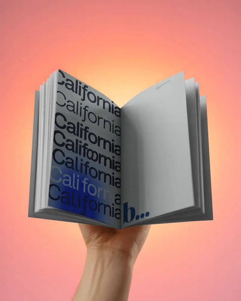 Empty Book Mockup Showing Open Pages Held Up For Design Display Publishing Template