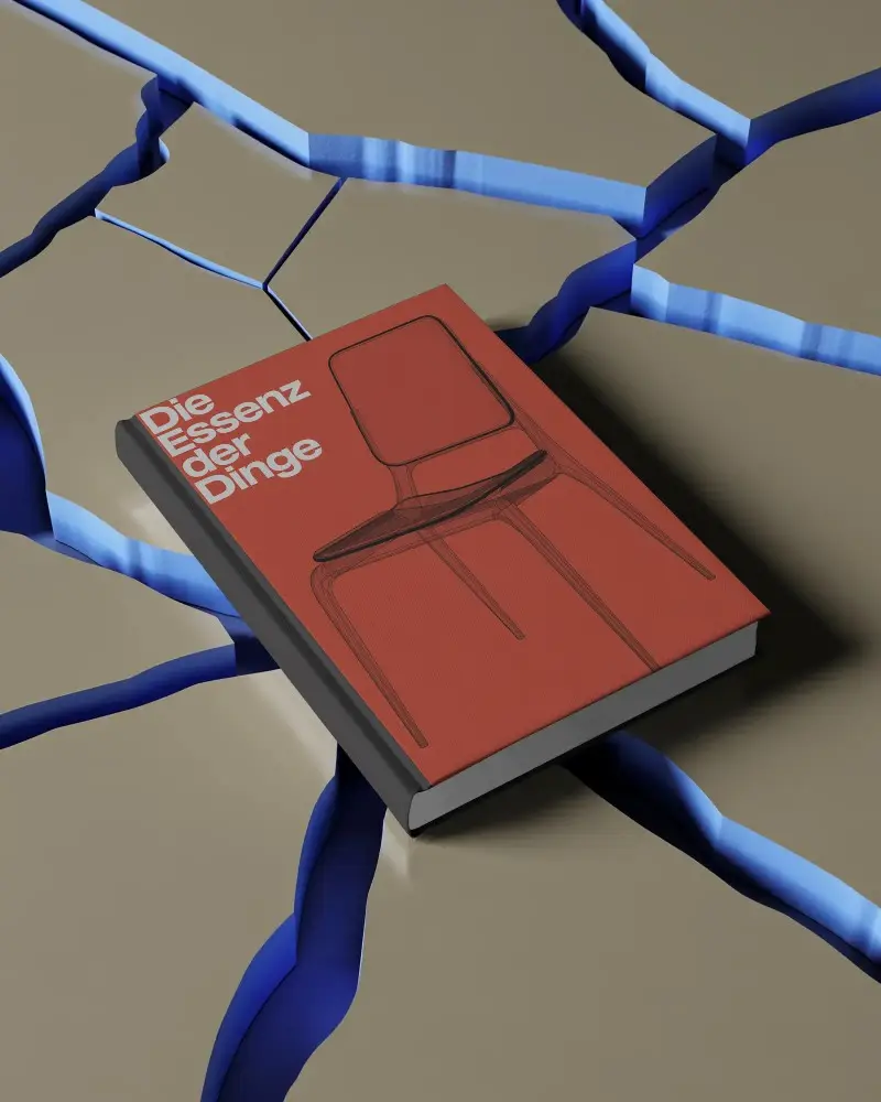 Hardcover Book Mockup On Cracked Ground Background For Creative Publishing Presentation