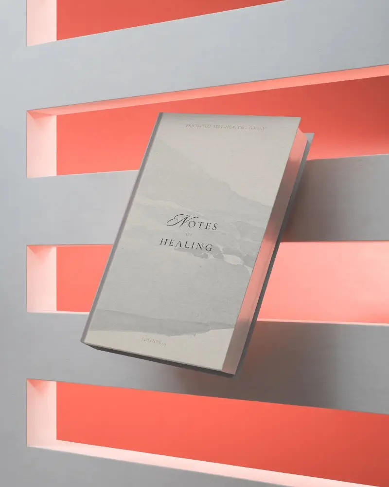 Hardcover Book Mockup Floating Against Geometric Background Minimalistic Design
