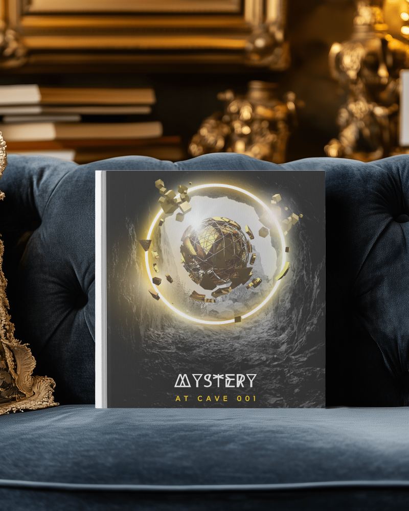 Luxurious Velvet Sofa Book Mockup Classic Elegance Opulent Backdrop