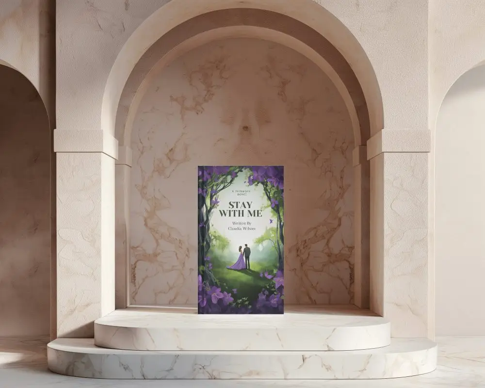 Book Mockup Standing On A Marble Floor For A Brand Photoshoot