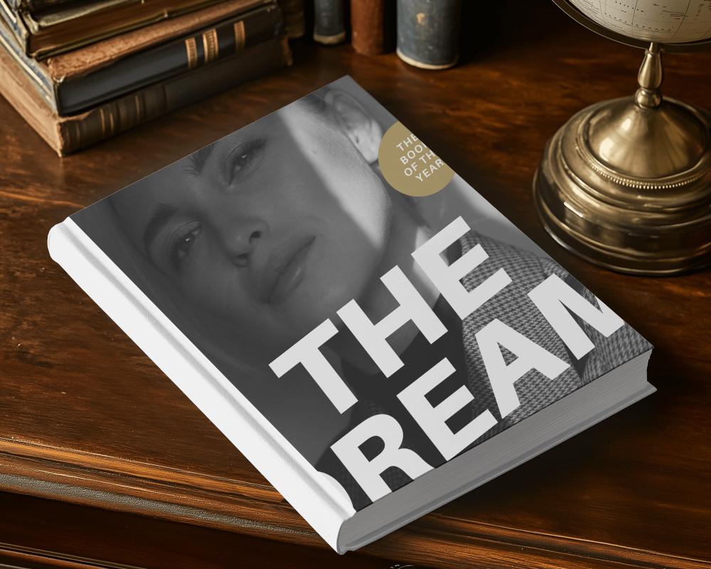 Classic Wooden Desk Book Mockup With Vintage Lamp And Warm Ambience