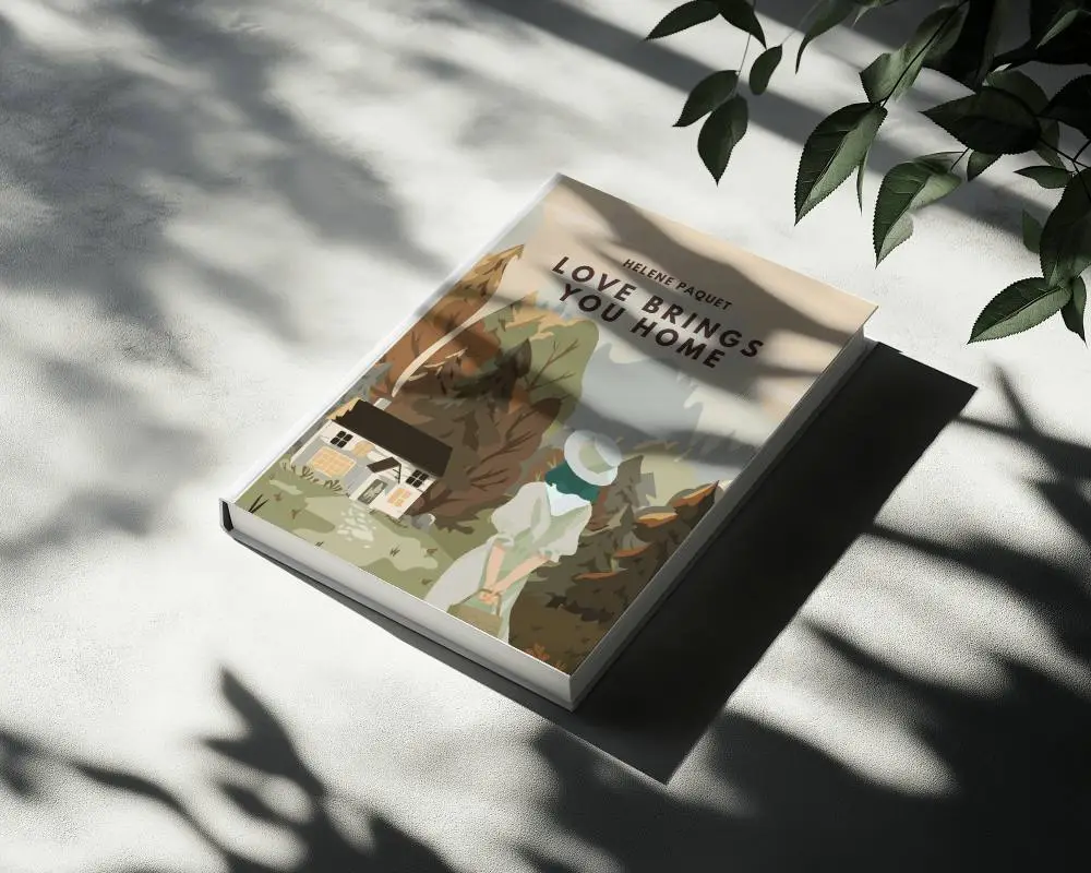 Hand Holding Book Mockup Against Soft Green Background Personal Touch And Elegant Design