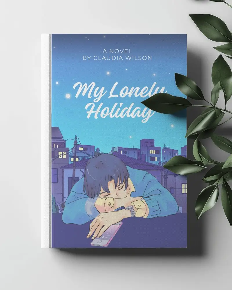 Hardcover Book Mockup On Flat Surface With Greenery Artistic And Clean Layout