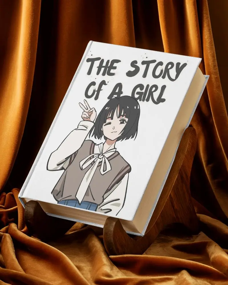 Hardcover Book Mockup On Wooden Stand With Luxurious Golden Drape Background Elegant And Premium Presentation 0143