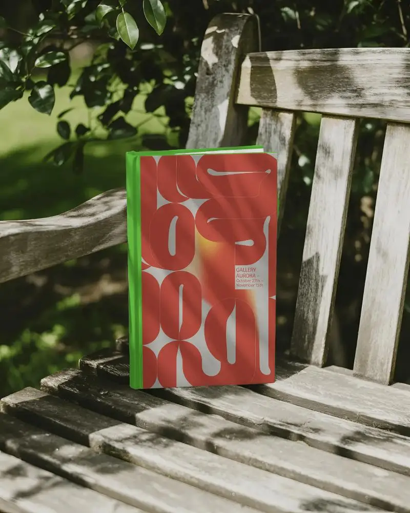 Realistic Book Mockup With Shadows Natural Light Background Wooden Surface