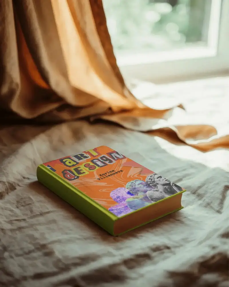 hardcover-book-mockup-on-soft-fabric-bed-near-window-light-in-vintage-style-room