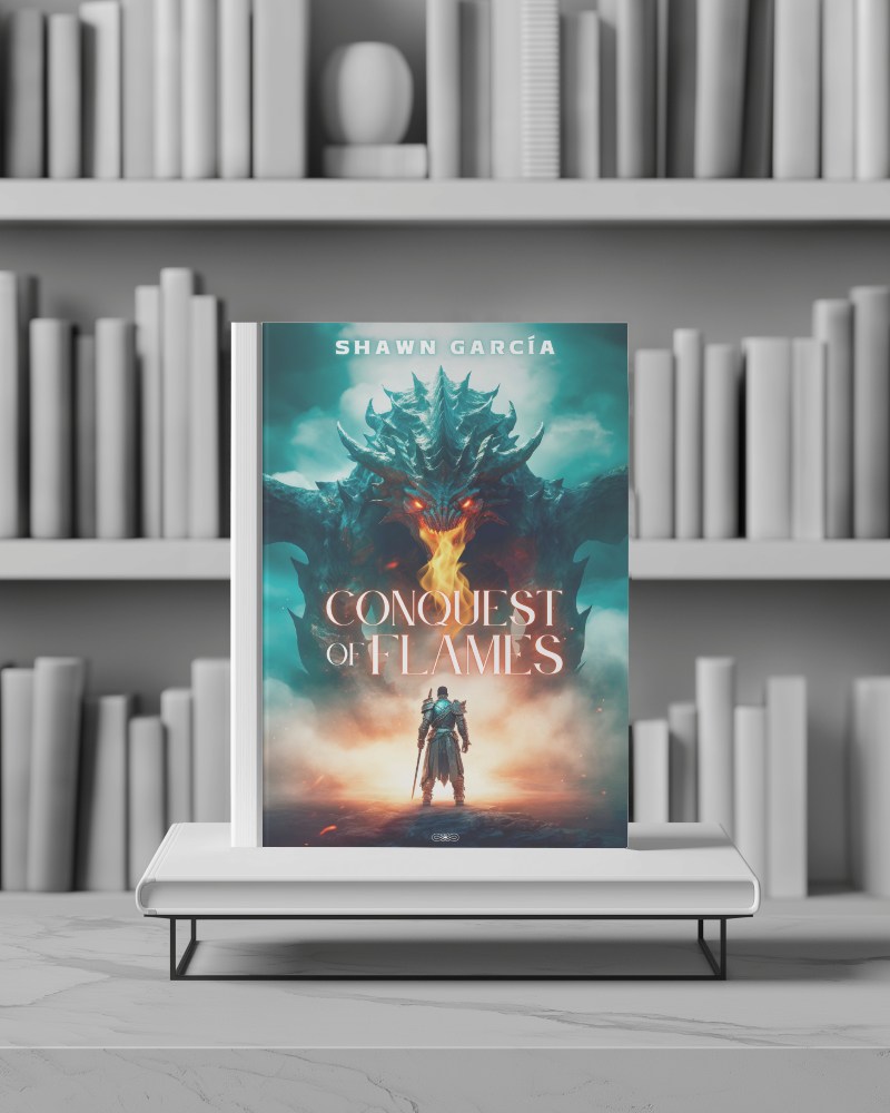 Modern Library Book Mockup Stylish Display With Symmetrical Bookshelf