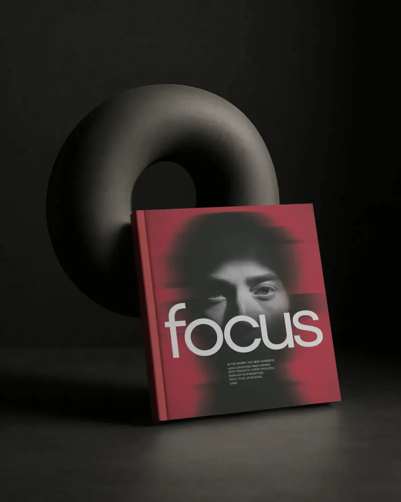 Premium White Hardcover Book Mockup Dark Background With Geometric Decor Contemporary Vibe