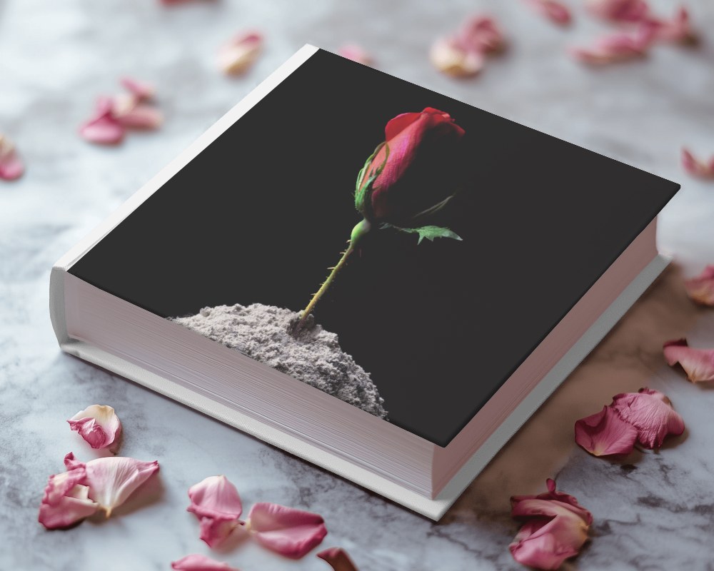 Romantic Petal Book Mockup Delicate Display With Soft Floral Touch