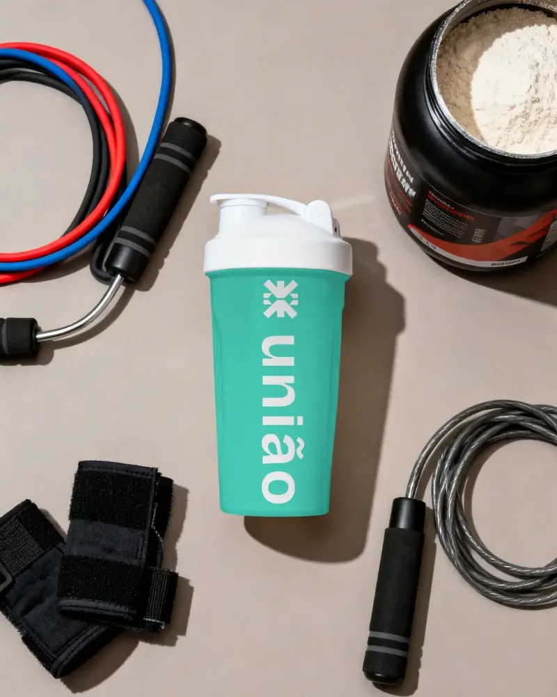 Fitness Protein Shaker Bottle Mockup Leakproof Cap For Easy Mixing Nutrition