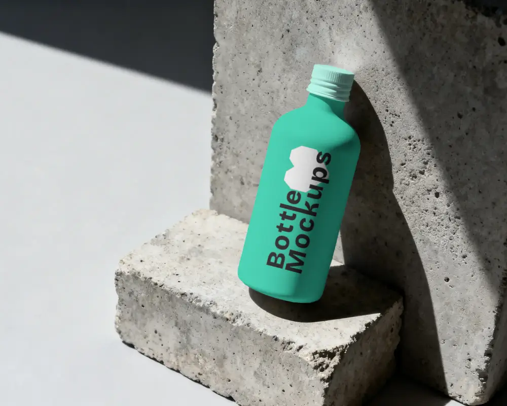 Minimalistic Sleek Bottle Mockup For Product Branding And Promotional Packaging Design Showcase