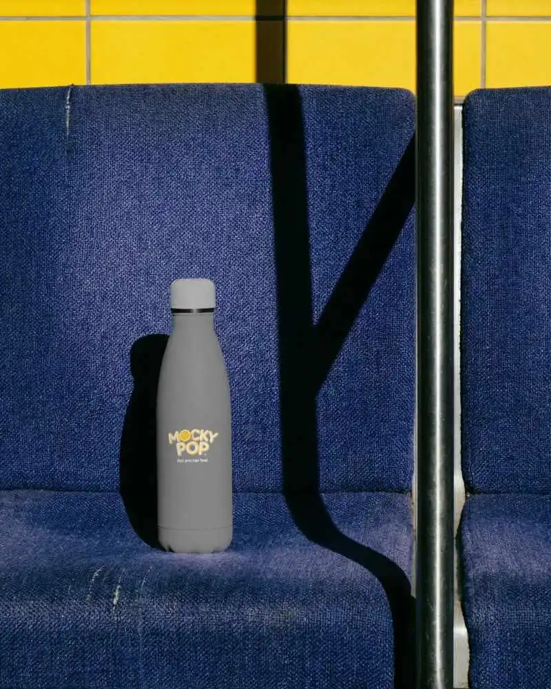 Minimalist Travel Water Bottle Mockup For Promotional Products And Custom Packaging Mockups
