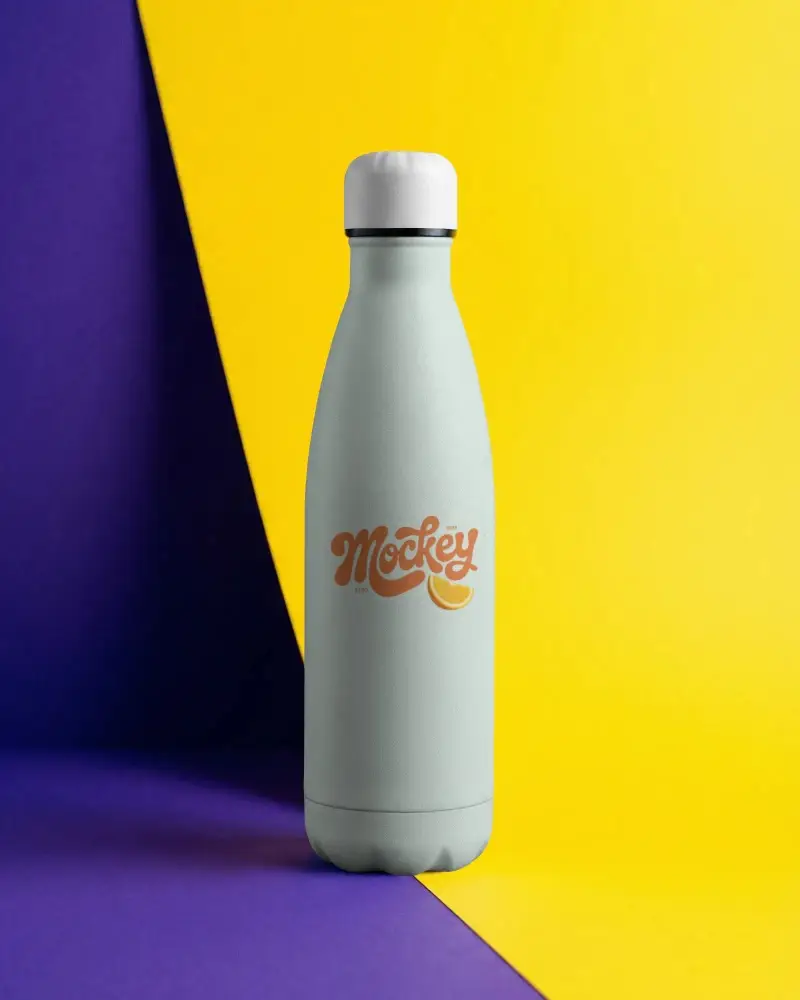 Modern Ergonomic Water Bottle Mockup Perfect For Outdoor Adventures Gym And Travel