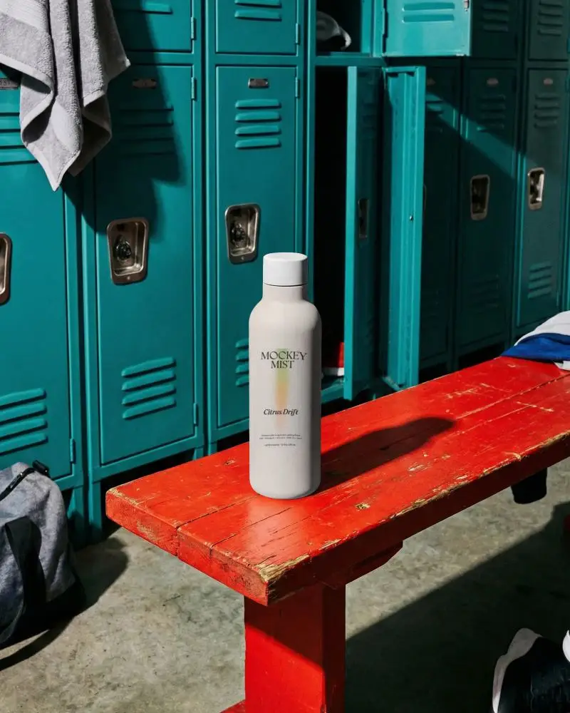 Durable Sports Water Bottle Mockup For Outdoor Activities And Gym Locker Room Usage
