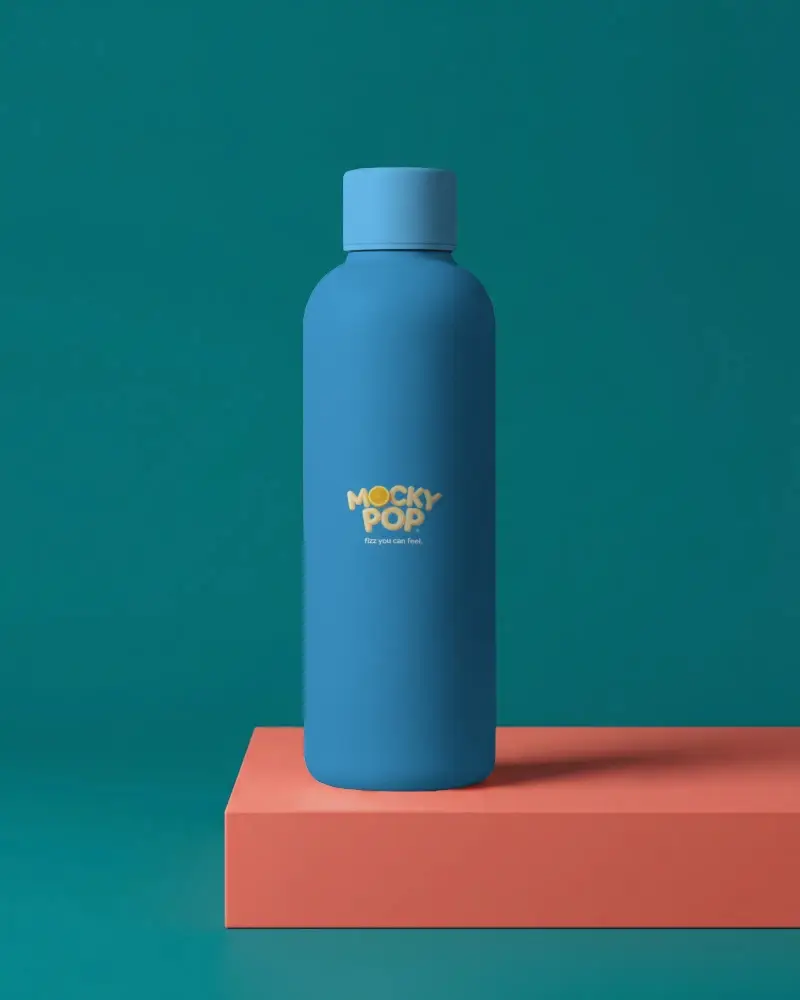 Sleek Minimalist Bottle Mockup For Product Packaging Design Display Presentation Template