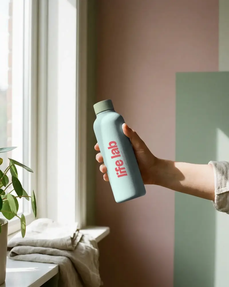 Eco Friendly Reusable Water Bottle Mockup For Sustainable Lifestyle And Everyday Hydration Needs