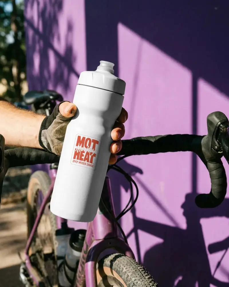 Lightweight Ergonomic Water Bottle Mockup For Cyclists And Outdoor Exercise Routine Essentials