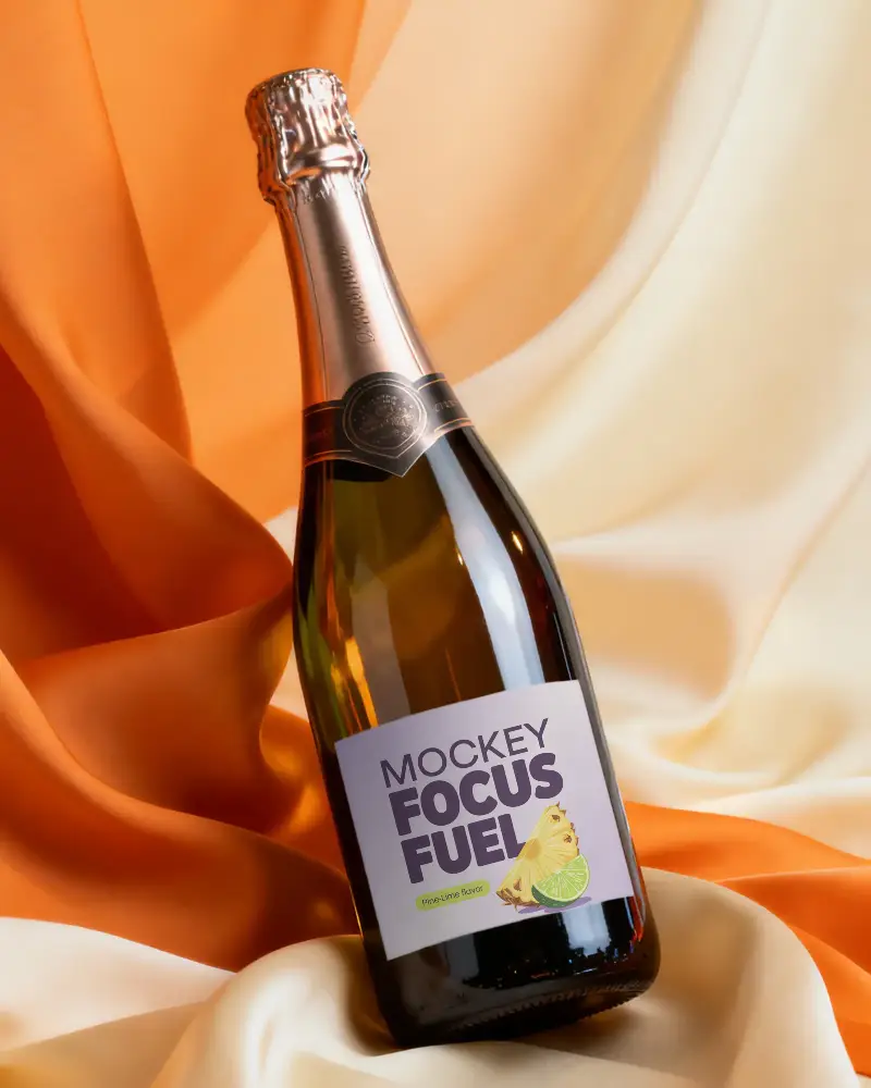 Champagne Bottle Mockup For Luxury Drinks Branding And Elegant Label Presentation