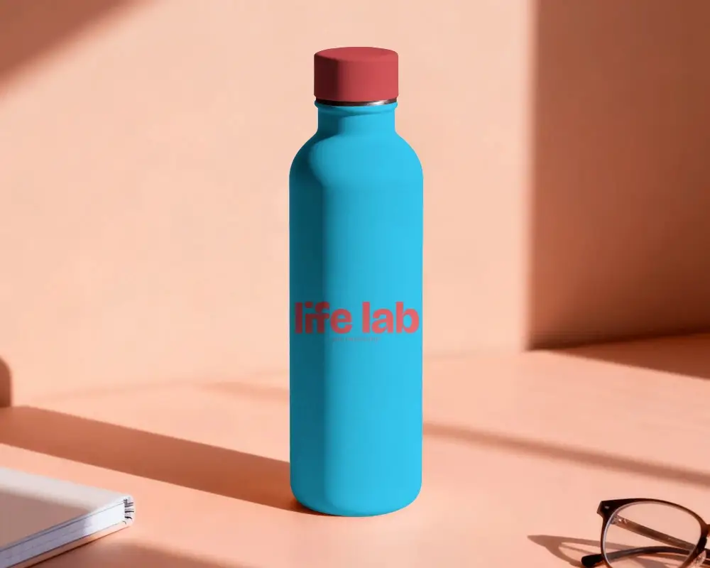 Sleek Minimalist Bottle Mockup For Drink Packaging Design Presentation