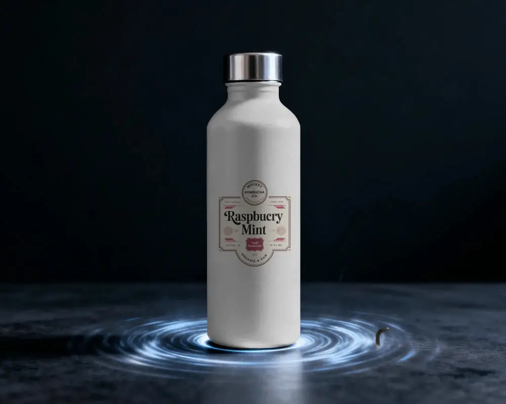 Eco Friendly Portable Metal Bottle Mockup With Screw Cap Easy To Clean And Durable Material