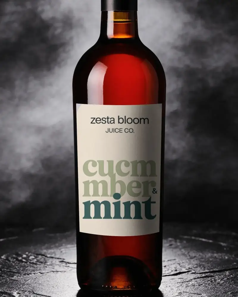 Premium Glass Beverage Bottle Mockup With Blank Label Ready For Custom Branding Design