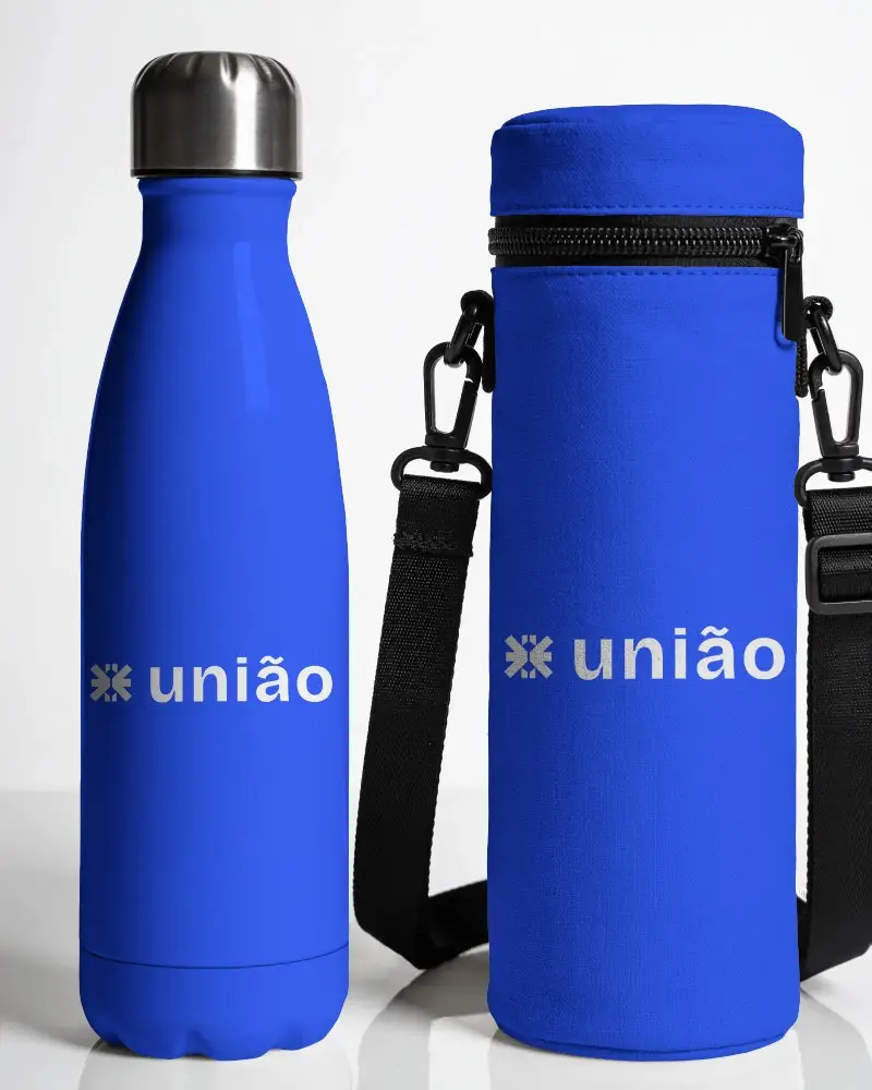 Stainless Steel Insulated Water Bottle With Portable Shoulder Bag For Outdoor Activities