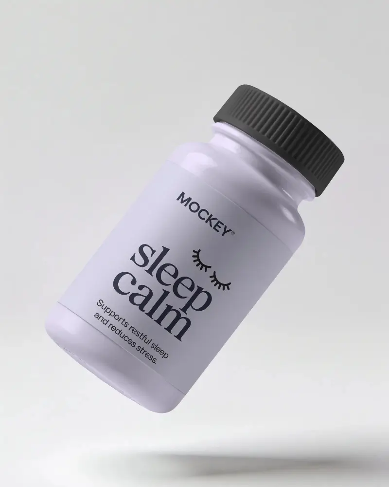 High Quality Durable Plastic Bottle Mockup For Pharmaceutical Supplement Packaging Design