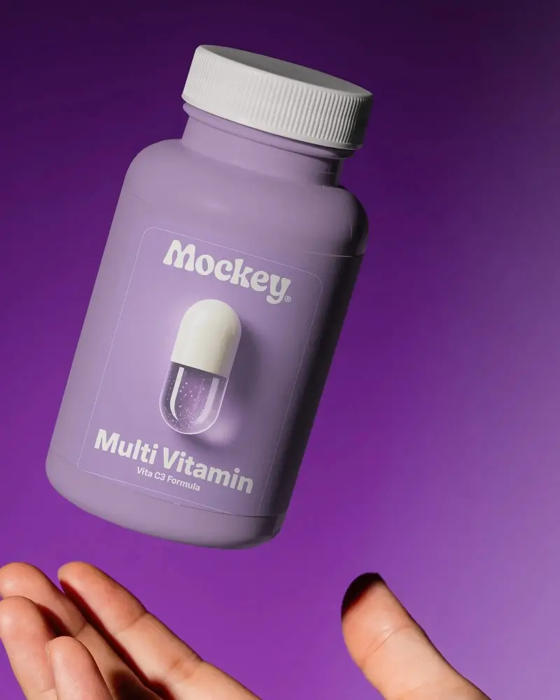 Premium Plastic Supplement Bottle Mockup For Healthcare And Vitamin Packaging Design